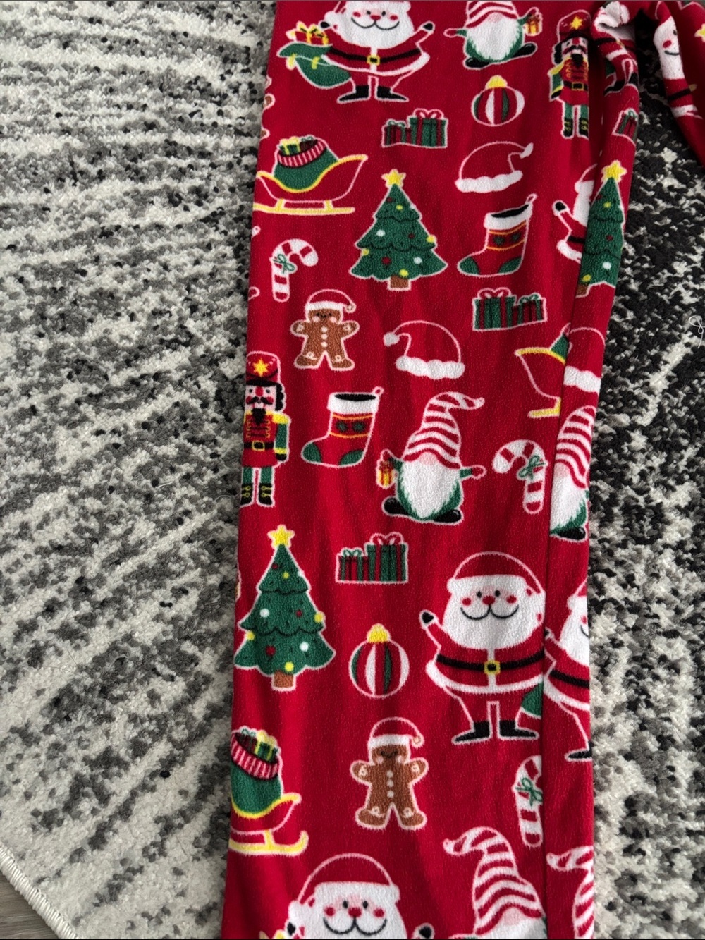 Kids Red Fleece Christmas Pajama Pants - Festive Holiday Print, Size 16 - Picture 2 of 2
